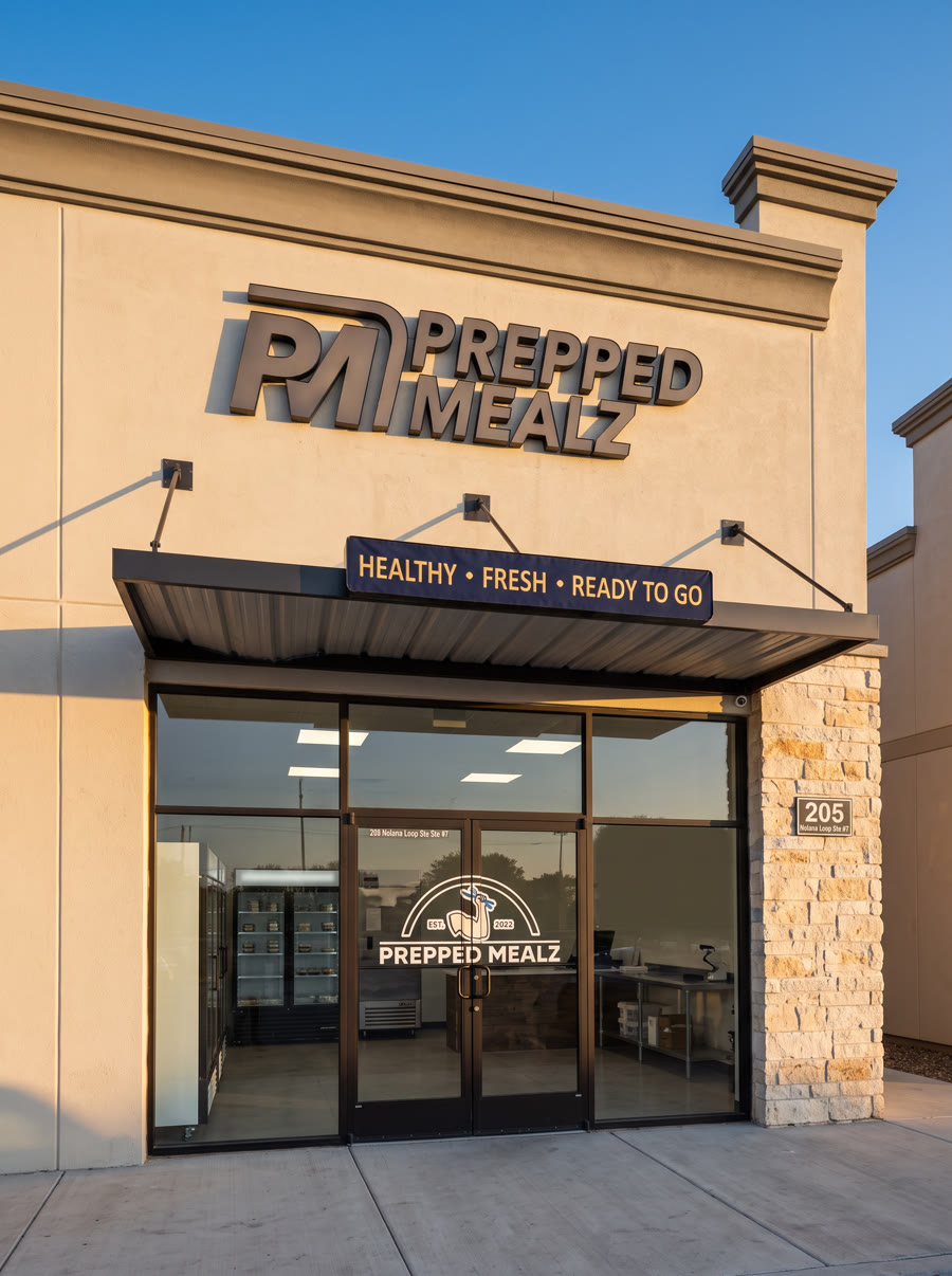 Prepped Mealz storefront in San Juan, Texas