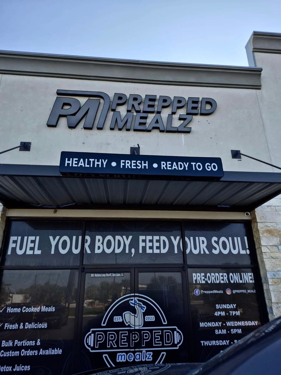 Prepped Mealz storefront in San Juan, Texas